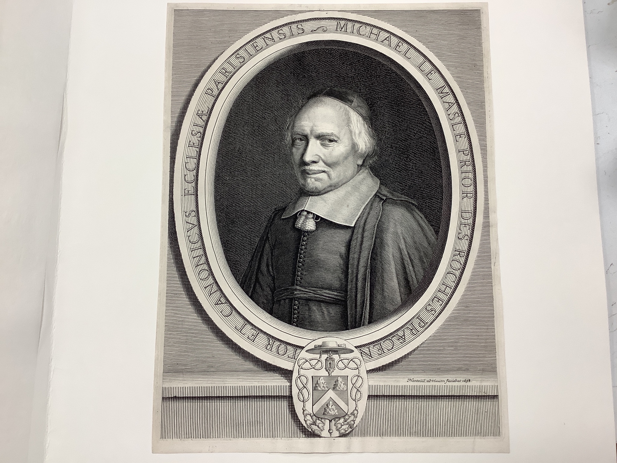 Robert Nanteuil, set of 8 engravings, portraits, 35 x 27cm, and three similar smaller engravings, all unframed.